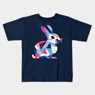 Geometrical Colorful Rabbit. Adorable Mosaic Cute Kawaii Simple Animal Kids T-Shirt